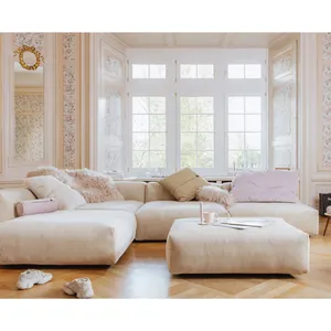 Atunus Mỹ lớn vuông Modular cắt sofa couch Set Vintage Home đồ nội thất khách sạn sofa lớn vải nhung Bộ sofa