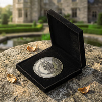 Pièce de monnaie commémorative personnalisée en métal, alliage de zinc, double face, logo 3D en relief (bâtiments et animaux), avec boîte cadeau