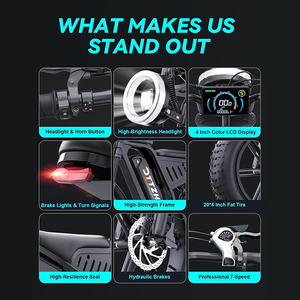 Moto électrique tout-terrain 2026 pas chère, rapide, à vendre, 60V 30AH 4000W puissance de pointe, pneu 20 pouces - Product Image 3