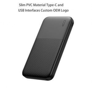 10000Mah <b>Mini</b> Ultra-Slim PVC Power Bank Portable With 10W Charging Speed Custom OEM Logo Type-C Micro <b>USB</b> Interfaces - Product Image 3