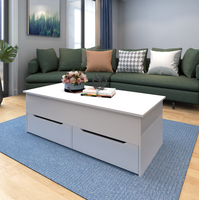 2021 moderne italien grand noir/blanc Convertible multifonctionnel Table basse élévatrice à Table à manger