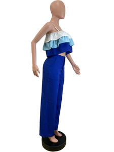 Ensemble deux pièces pour femme Viviblook Z108ST01, nouvelle arrivée, haut court sans manches, pantalon taille haute, ensemble grande taille - Product Image 3