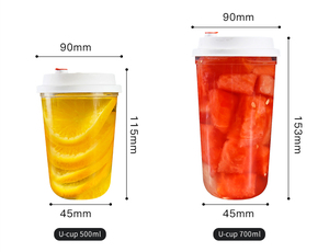 Gobelets à bulles de thé au lait en plastique transparent PP de haute qualité, avec couvercle, personnalisables avec logo, jetables - Product Image 5