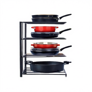 Estante Metálico de Cuatro Niveles para Macetas, Tipo Vertical, Apilable, para Cocina, Diseño Minimalista, Color Negro - Product Image 2