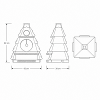 Maison pour chat en carton ondulé, arbre de Noël à trois niveaux avec sommet en étoile et jouets suspendus