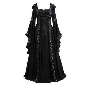 <span class=keywords><strong>Elegante</strong></span> Vestido de Noche para Mujer Talla Grande, Estilo <span class=keywords><strong>Medieval</strong></span> Retro, Vestido con Capucha, Manga Campana, Vestido Completo Aristocrático - Product Image 6