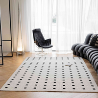 Tapis à poils courts fabriqué à la machine 160 x 230 cm, motif crème moderne, en stock, pour salon, chambre, tapis de canapé