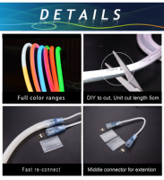 360 Degrés Néon Couleur Changeante Rgb D18mm Flexible Led Néon Flex Tube Lumière PWM RGB Bande Lumineuse Ronde Silicone Étanche