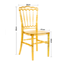 Chaises Chiavari en résine acrylique transparente jaune, durables, empilables et portables pour mariages et événements en extérieur – Vente en gros