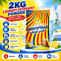 Détergent en poudre 2kg, haute mousse, parfum longue durée, pour le marché africain