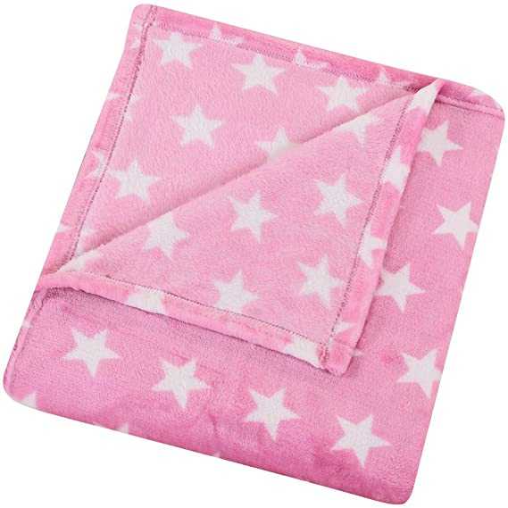 pink color love design soft fleece receiving blanket coral