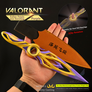 30CM VALORANT Championship Falling Leaf Spinner Purple Dagger All-metal Collectible Desk Decor Game Peripheral Cosplay Prop - Product Image 5