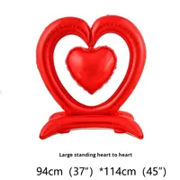 Ballon en aluminium en forme de cœur creux rose et rouge pour la Saint-Valentin, décoration de fête, proposition de mariage, décoration festive