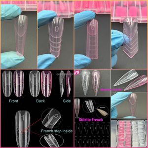 N17130 Capsules d'<span class=keywords><strong>extension</strong></span> d'ongles en gel réutilisables, 14 tailles, forme double, capsules cercueil effilées - Product Image 5