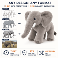 OEM ODM Peluche de Elefante Africano, Mascota de Peluche, Venta al por Mayor de Animales de Peluche, Merchandising de Marca, Juguete Suave Personalizado, Logotipo Personalizado
