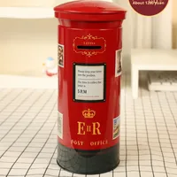 Tirelire en forme de boîte aux lettres rouge de style britannique, boîte aux lettres classique britannique, tirelire pour la décoration de la maison, économies, vente en gros, OEM personnalisé