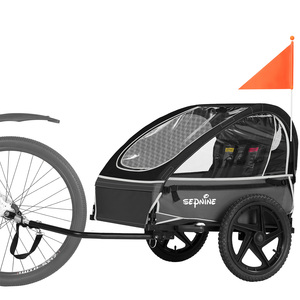 <span class=keywords><strong>Remorque</strong></span> de vélo pour enfants EU Ship Sepnine BT609 avec pneu amortisseur respirant, pliable et sécuritaire, espace de rangement - Product Image 2