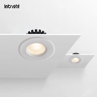 Plafonnier LED COB encastré plat avec verre de sécurité et grille alvéolée en option, 10W 15W 25W, angle de faisceau multiple, intensité variable