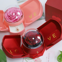 Valentijnsdag Moederdag Luxe Aanpasbare Ge conserveerde Roos Acryl Handgemaakte Sieradendoosje Souvenir Cadeau