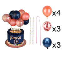 Nouveau kit de décoration de gâteau en or métallique avec confettis et ballons, pics décoratifs pour table de desserts, décorations de gâteaux en gros pour fêtes