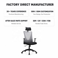 Chaise de bureau ergonomique moderne noire réglable et pivotante en maille pour usage domestique et commercial