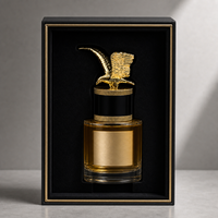 Capuchon de parfum en zamac en forme d'aigle à ailes écartées, doré, avec base à nervures verticales, en alliage de zinc, pour flacon de parfum