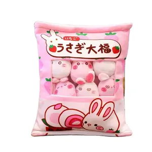 Pudding-almohada de felpa suave Kawaii, conejo/gato, pudín, juguetes para muñecas, almohada