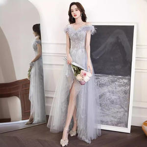 SWS143 للنساء مطرز يزين حمالة قبالة الكتف فساتين السهرة أزرق فاتح فستان حفلة موسيقية Quinceanera - Product Image 4