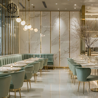 Ensemble de mobilier élégant pour hôtel et restaurant Ron Group : table en marbre, banquette en cuir, chaise rembourrée avec table