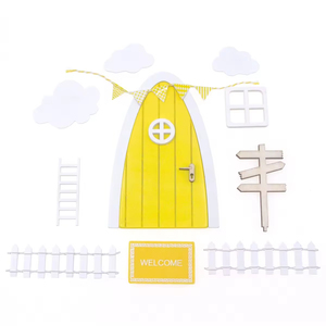 Accessoires pour maison de poupée, porte de jardin miniature en bois à double couche 3D, porte de lutin, porte de conte de <span class=keywords><strong>fées</strong></span> miniature - Product Image 3