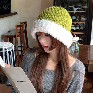 Gorros de Punto Peludos de Invierno <span class=keywords><strong>para</strong></span> Mujer, Gorro de Lana Suave y Esponjosa, Grueso, Térmico, Cálido, Bonito, <span class=keywords><strong>para</strong></span> Esquí y Nieve - Product Image 1