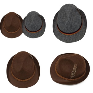Sombrero Tradicional Alemán Bávaro Tirolés Personalizado, Sombrero Fedora de Fieltro con Pluma y Banda Trenzada, Sombrero para Fiesta de Oktoberfest para Hombres y Mujeres - Product Image 2