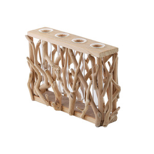 Drijfhout Kunst Drijfhout Ornamenten Handgemaakte Houten Splitsing Ambachten Geen Poreuze Glazen Hydrocultuur Vaas Hydrocultuur Plant Stand - Product Image 1
