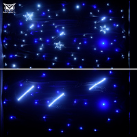 Effet de scène, toile étoilée LED bleue et blanche, toile de fond de mariage, rideau lumineux LED étoilé