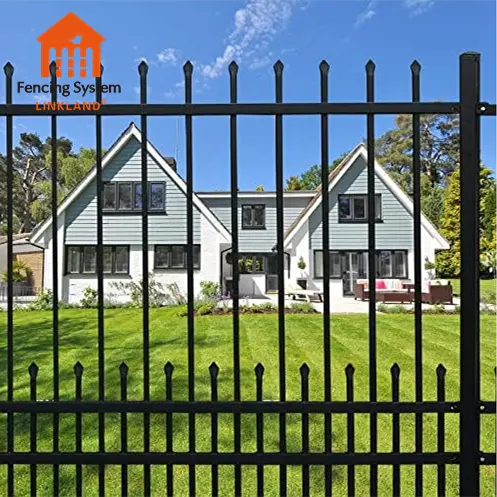 Wholesale Iron Fence Panels Decorative Metal steel square tube fence designs Black Wrought Iron Galvanized Steel Fence
