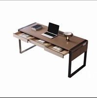 Bureau d'ordinateur haut de gamme en cuir de selle, style chinois, moderne et simple, pour la maison, le bureau ou le salon