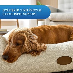 Cama grande para perros de alta calidad, cubierta extraíble rectangular única, patrón sólido, refuerzo cómodo, Boucle lavable para perros cómodos - Product Image 3
