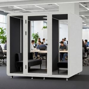Ecológico 4-6 personas <span class=keywords><strong>Coworking</strong></span> Cancelación <span class=keywords><strong>de</strong></span> ruido Privacidad silenciosa Móvil Portátil A prueba <span class=keywords><strong>de</strong></span> sonido Habitación <span class=keywords><strong>de</strong></span> estudio - Product Image 1