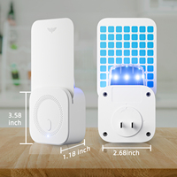 Directe Plug Fruitvliegenval Moderne Vliegende Insectenval Met Blauw En UV-Licht En Plakkerige Pads Voor Familie, Supermarkten, Restaurant