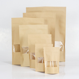 Bolsa <span class=keywords><strong>de</strong></span> Papel Kraft Marrón Personalizada con Ventana, Cierre <span class=keywords><strong>de</strong></span> Cremallera, Impresión en Huecograbado, para Alimentos - Product Image 2