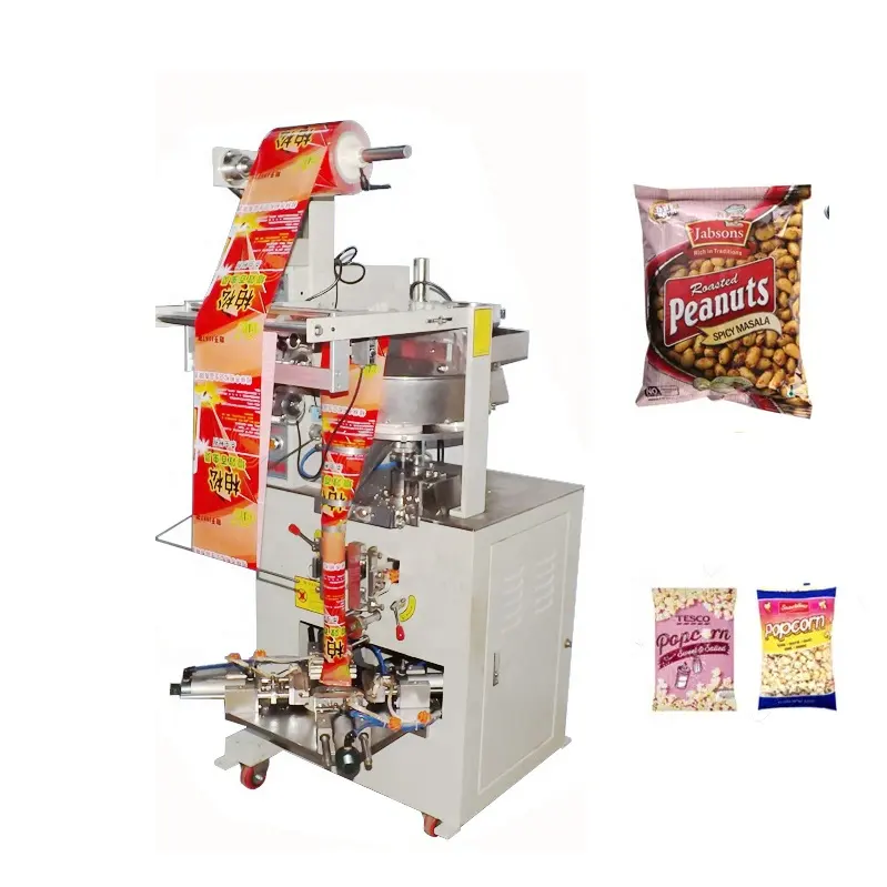 Vertikale automatische Verpackungs maschine Stickstoff füllung Granulat muttern Sachet Food Popcorn Shrimp Chips Verpackungs maschine für Snacks