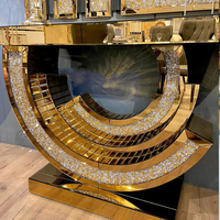 Mobilier Miroité de Maison : Console Rectangulaire avec Miroir, Miroir Mural Effet Diamant Brisé, Ensembles de Salon – Usine Compétitive
