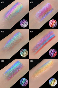 Bán buôn biểu tượng tùy chỉnh tắc kè hoa cầu vồng trang điểm mắt sắc tố cao lâu dài kim loại ép duy nhất multichrome Eyeshadow - Product Image 3