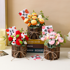 Ramo <span class=keywords><strong>de</strong></span> Girasoles y Rosas <span class=keywords><strong>de</strong></span> Lana Tejida a Mano al por Mayor <span class=keywords><strong>de</strong></span> Fábrica, Decoración para el Día del Maestro, Regalo para Maestros, Maceta <span class=keywords><strong>de</strong></span> Ganchillo - Product Image 6