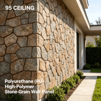 Panneau mural en polyuréthane imitation pierre PU, revêtement mural imperméable pour salle de bain, extérieur, intérieur, texture naturelle, résistant au feu, léger