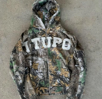 XJYD Offre Spéciale Streetwear Vêtements À Capuche Usine Hommes En Détresse Patch Applique Broderie Camouflage Vestes Logo Personnalisé Hoodies