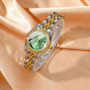 Nouvelle <span class=keywords><strong>montre</strong></span> à <span class=keywords><strong>quartz</strong></span> Aurora Shell Diamond Stars Roma pour <span class=keywords><strong>femme</strong></span> avec bracelet en or et acier - Product Image 2