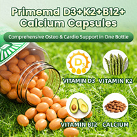 Private Label 60pcs Vitamine D3 K2 B12 avec Capsules Softgel Complexe De Calcium Complément Alimentaire