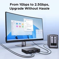 Commutateur réseau UGREEN 2,5 Gbps à 5 ports, concentrateur Ethernet non géré, Plug & Play pour routeur, PC, hub LAN, bureau sans ventilateur, montage mural