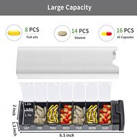 Boîte à pilules personnalisable étanche en alliage d'aluminium grande capacité à compartiments, organiseur de recharge pour 7 jours avec logo personnalisé